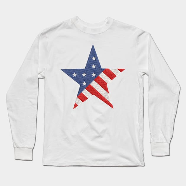 American Star Embroidery Long Sleeve T-Shirt by anacarminda